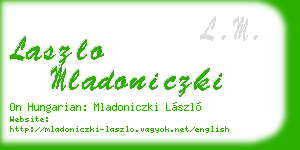 laszlo mladoniczki business card
