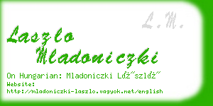 laszlo mladoniczki business card